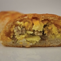 Southern Style Biscuit Stuffed with Egg, Tennessee Sausage & Cheddar Cheese