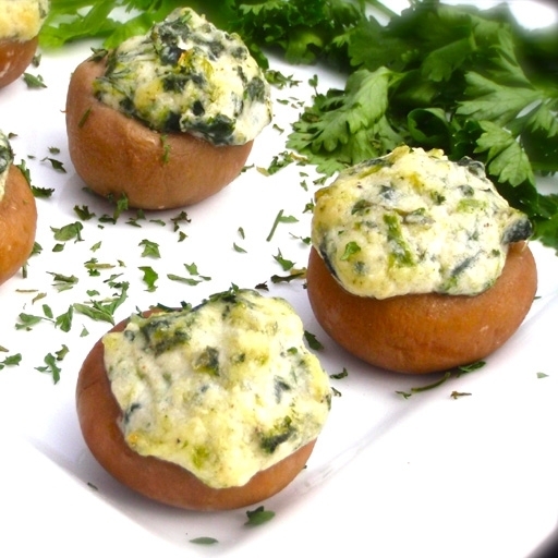 boursin & spinach stuffed mushroom