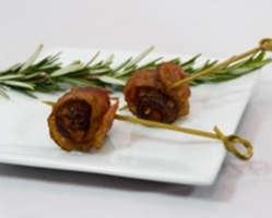 Chorizo Stuffed Dates Wrapped in Applewood Smoked Bacon