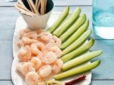 Pickled Shrimp and Cucumber Spears