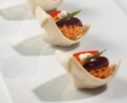 Roasted Red Pepper Hummus Swans