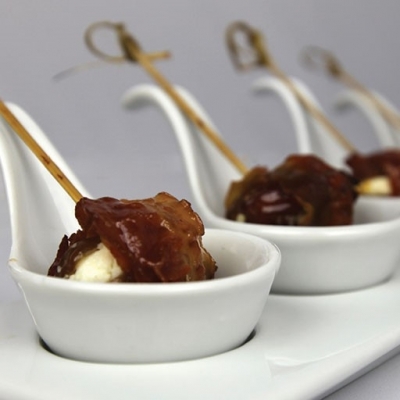 Dates &amp; Goat Cheese Wrapped in Bacon