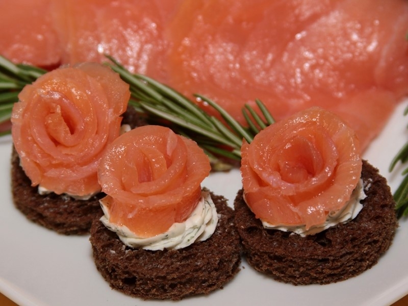 smoked salmon roses