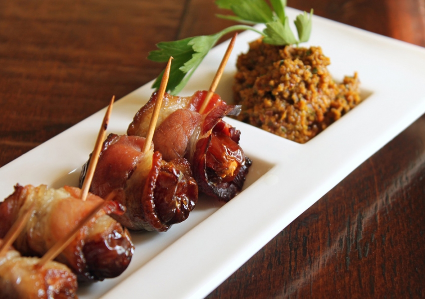 Dates and Bleu Wrapped in Bacon