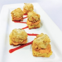 Chicken & Waffle Stack with Chipotle Aioli